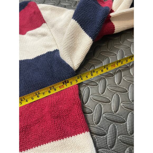 VINTAGE Old Glory Mens Stars and Stripes Flag 100% Cotton Sweater XL Made in USA - Picture 9 of 10